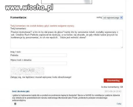 Wolność słowa po polsku