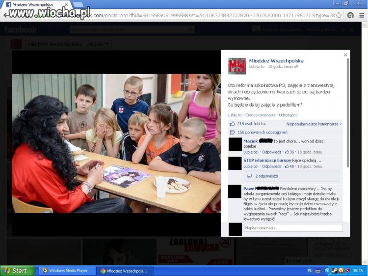 Zajęcia dzieci z transwestytą? 