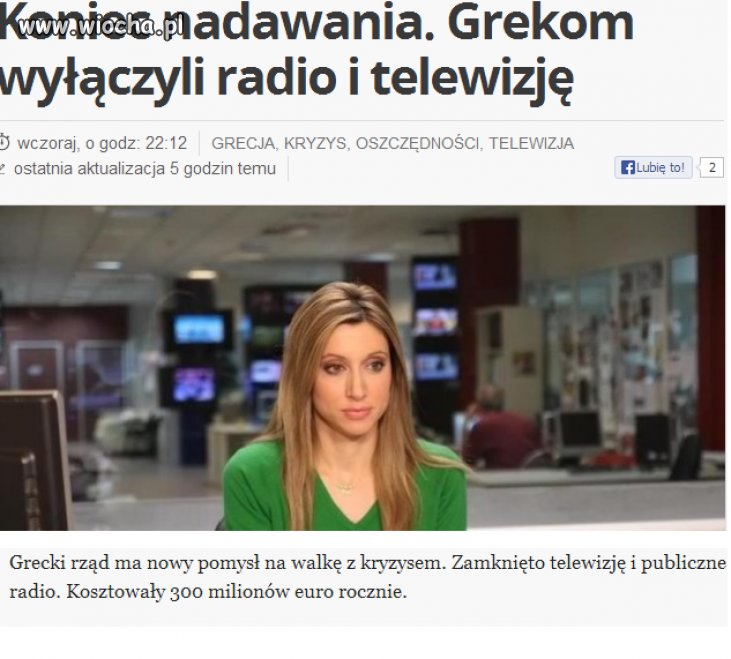 Rząd grecki właśnie wyłączył tv i radio ludziom...