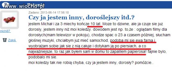 Ma 10 la , wyobraża sobie że dotyka Ewę Farną po