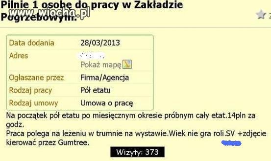Ogłoszenie o pracy...