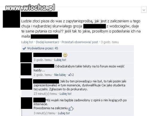Trzeba myśleć co i gdzie się pisze