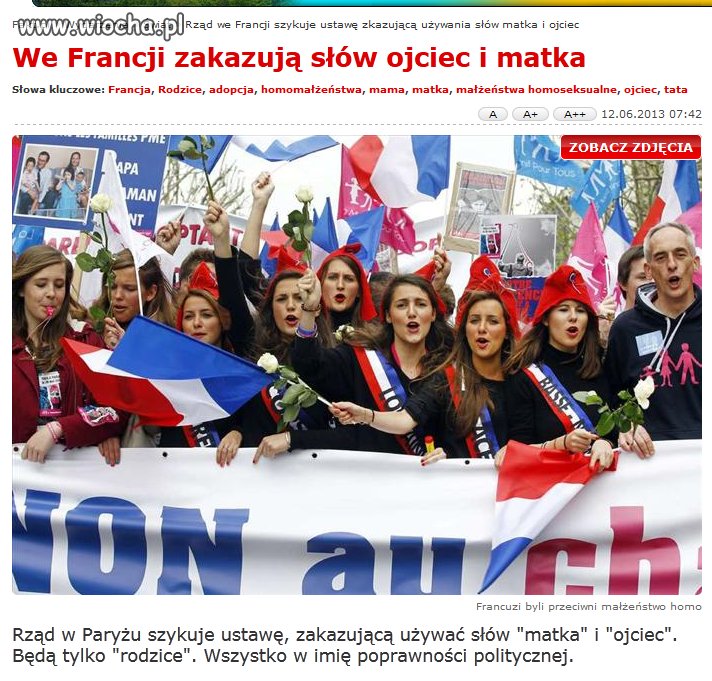 Zakaz używania słów ojciec i matka