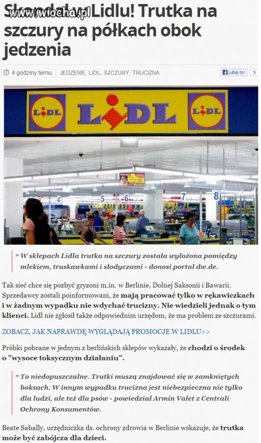 Skandal w LIDLU...Trutka na myszy koło żywności...