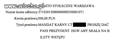Dla Pani Prezydent Warszawy