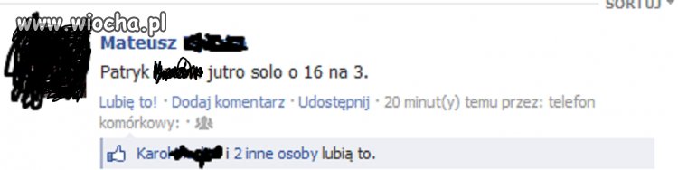 Mateusz umawia się na "solo"