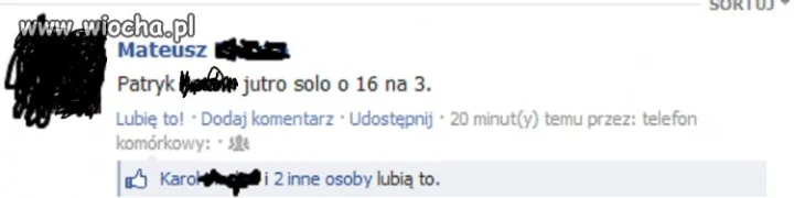 Mateusz umawia się na "solo"