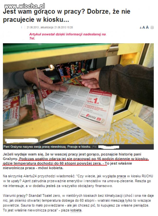 Tak wygląda praca w kiosku podczas upałów.