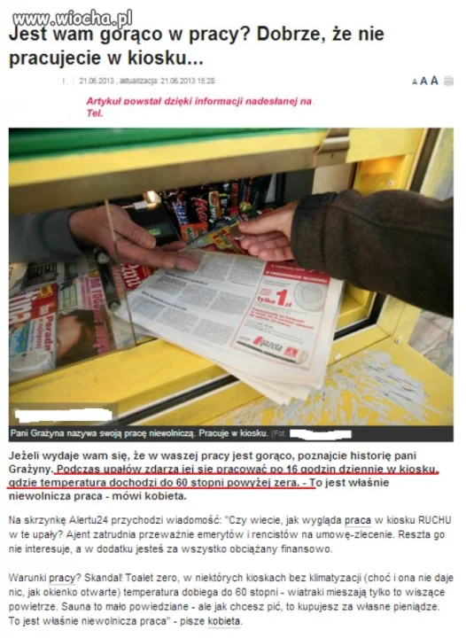 Tak wygląda praca w kiosku podczas upałów.