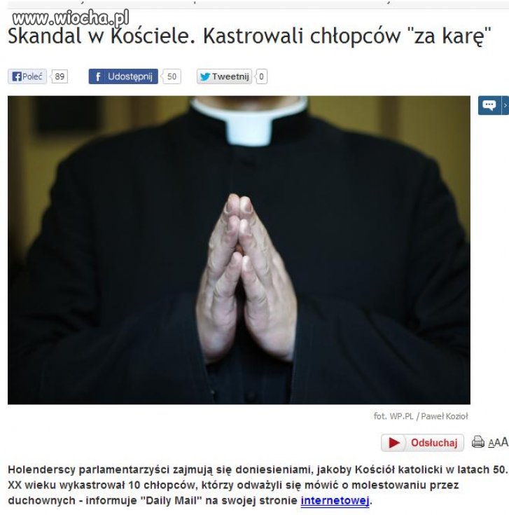 Kastrowali chłopców  "za karę"