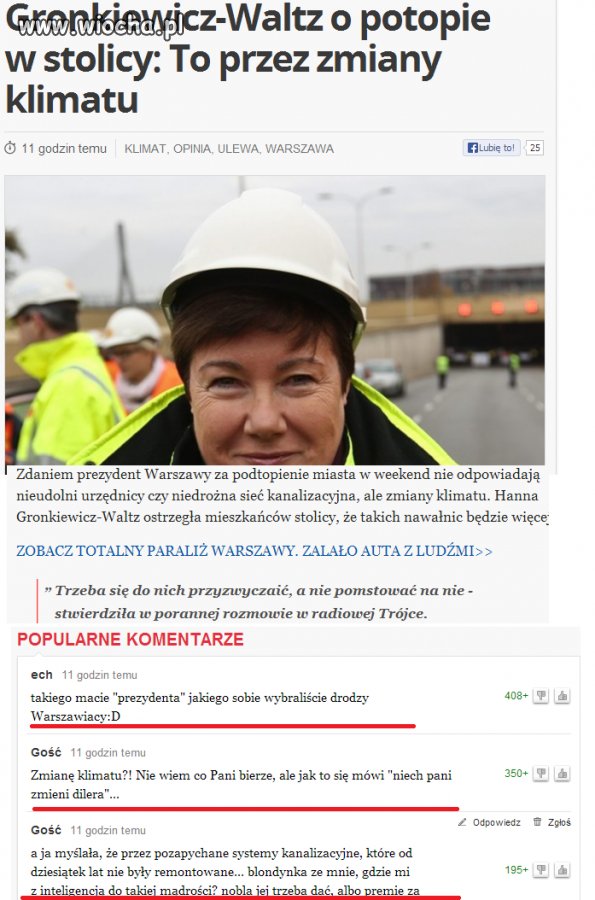Prezydent Warszawy: Przyzwyczajcie się do powodzi...