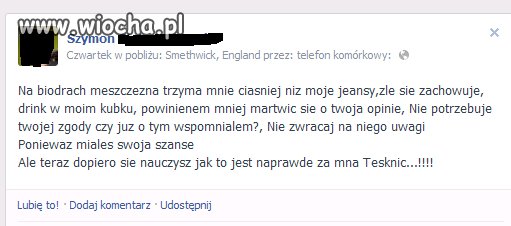 Fejsbukowe zwierzenia geja + genialna ortografia