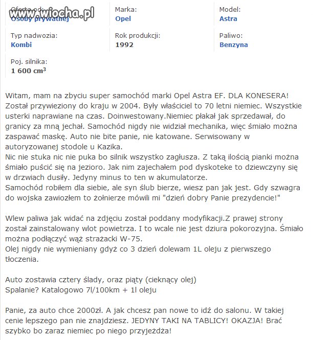 Tak się teraz sprzedaje samochody od wieśniaków 