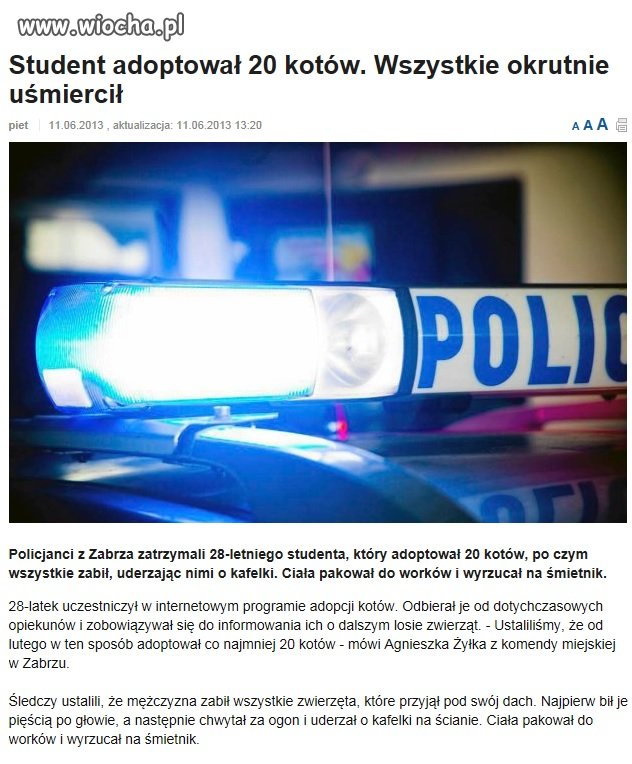 Adoptował aby zabić...skąd się tacy ludzie biorą??