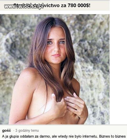 Dziewictwo za kasę...