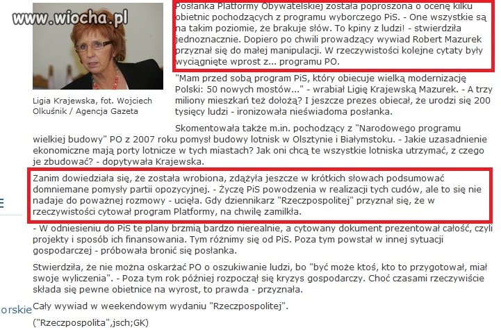 Myślała że ocenia program PIS