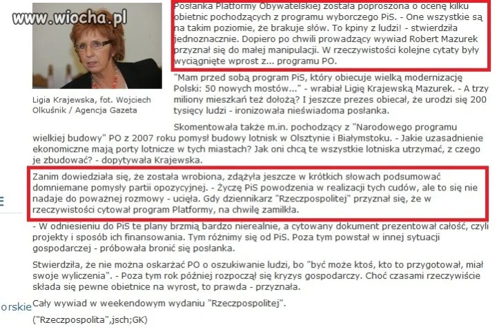 Myślała że ocenia program PIS