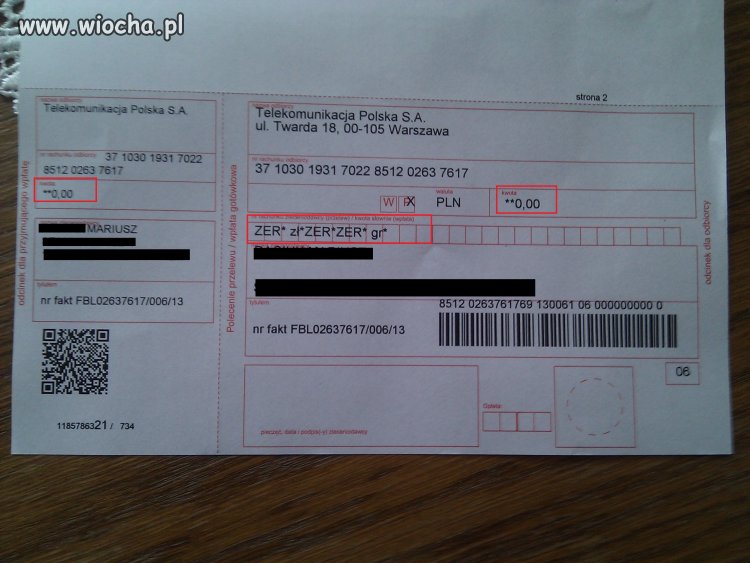 Telekomunikacja Polska, rachunek moich rodziców