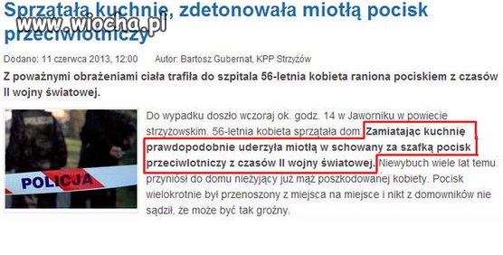 Babcia saper z miotłą...