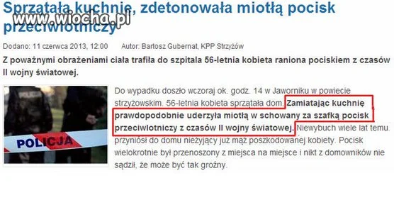 Babcia saper z miotłą...