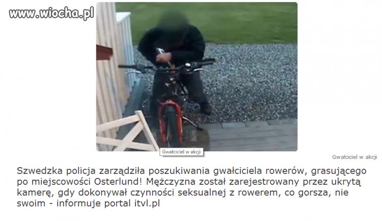 Poszukiwany za zgwałcenie...roweru