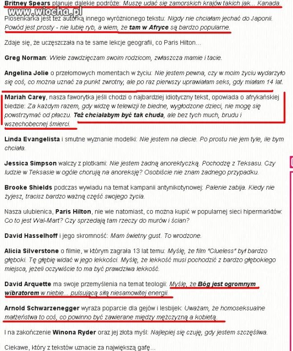 Najgłupsze teksty gwiazd
