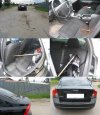 Wystający metalowy pręt z jezdni przebił auto.