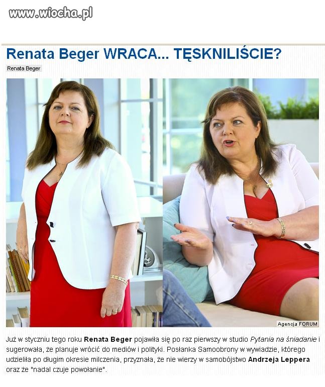 Droga Renato Beger piszę do pani list...