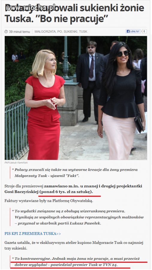 Pani Tusk ubiera się za nasze pieniądze.