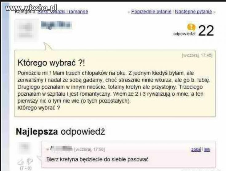 Dobrze jej odpowiedział facet.