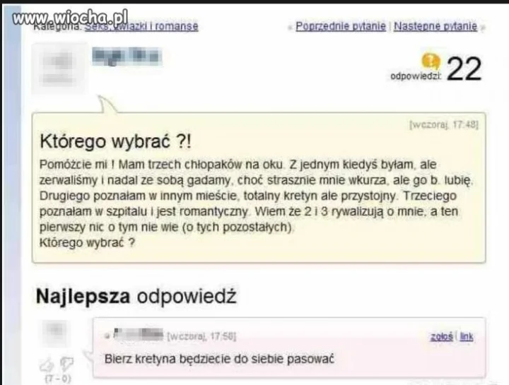 Dobrze jej odpowiedział facet.