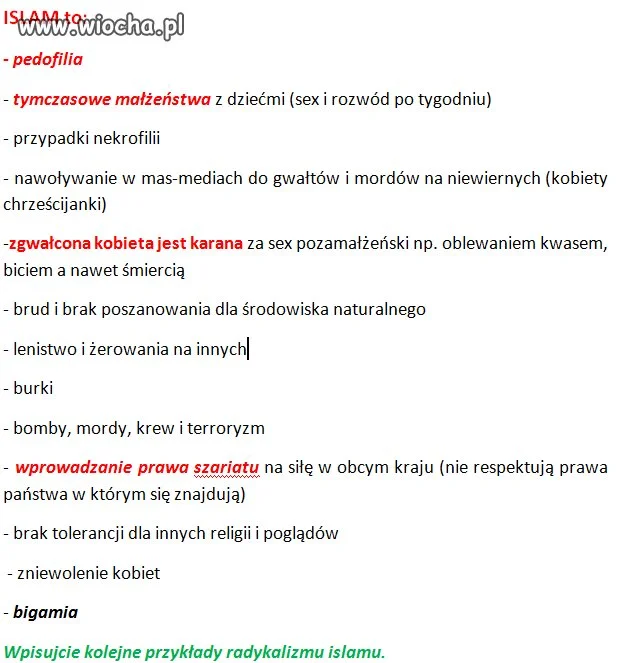 ISLAM to: