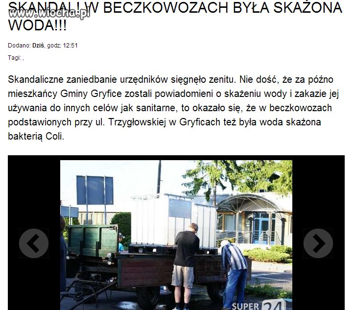 Dali ludziom do picia skażoną wodę!