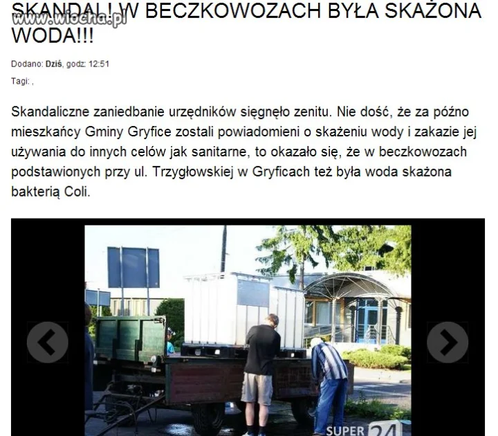Dali ludziom do picia skażoną wodę!