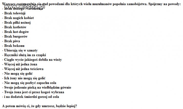 Dlaczego tylu muzułmanów popełnia samobójstwa?