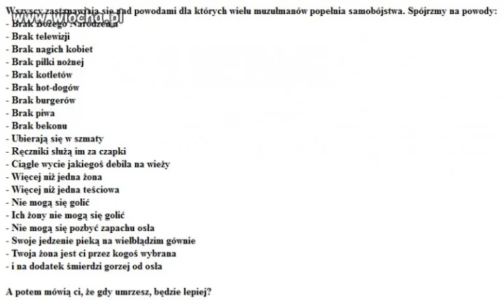 Dlaczego tylu muzułmanów popełnia samobójstwa?