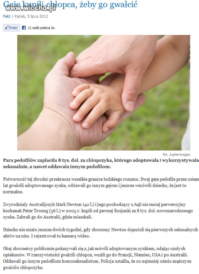 Pedały tzw. ,,geje" zaadoptowali chłopca ...