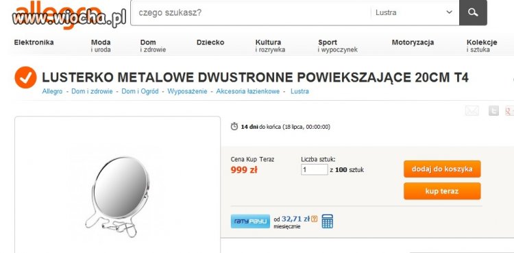Chińskie lusterko za 1000zł??