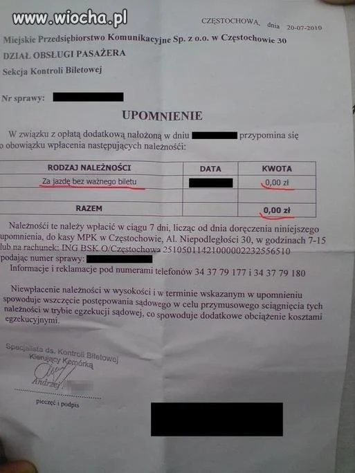 Upomnienie...