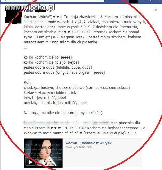 Wyznanie miłości na Facebook'u...