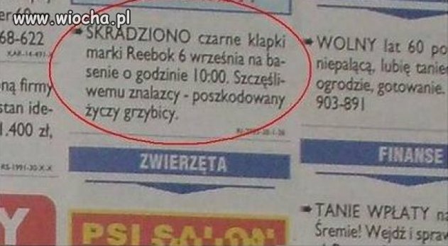 Ogłoszenie... Skradziono...