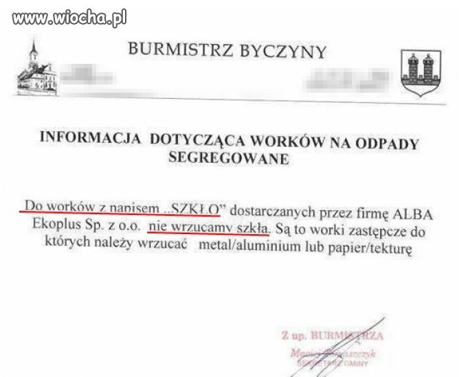 Absurd... Ciąg dalszy o segregacjach odpadów...