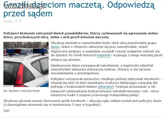 Grozili dzieciom maczetą