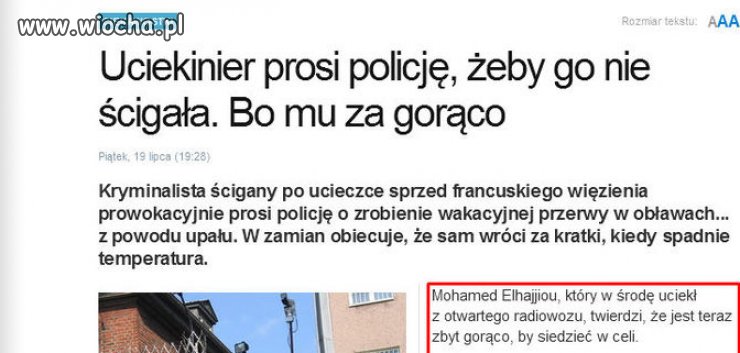 Prośba uciekiniera...