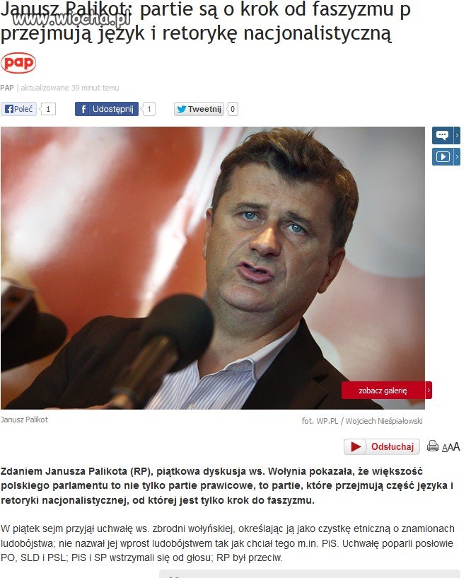Faszyzm się w Polsce szerzy 