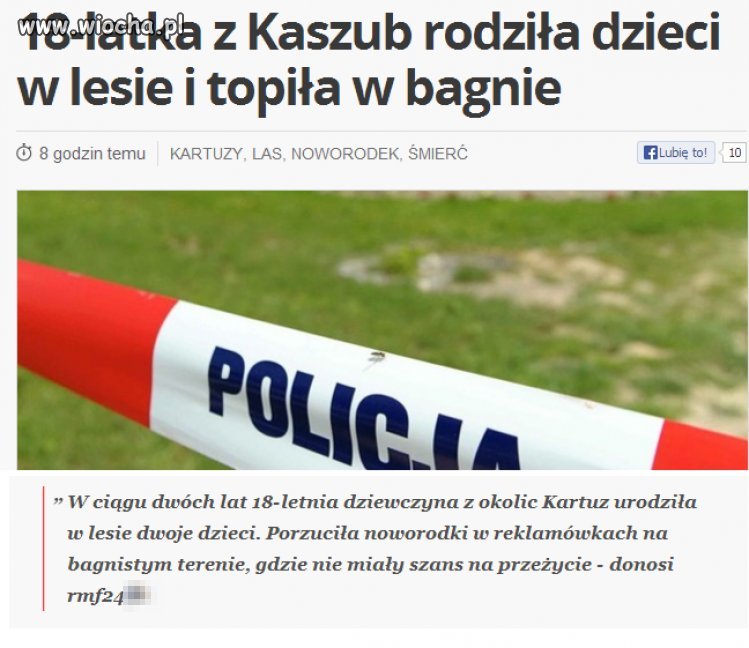 18-latka z Kaszub rodziła dzieci i topiła w bagnie