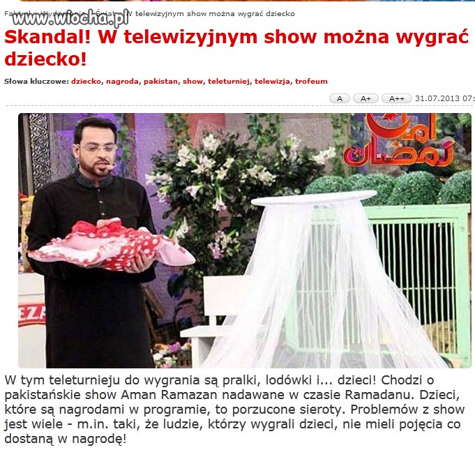 W show można wygrać dziecko