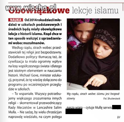 Obowiązkowe lekcje islamu