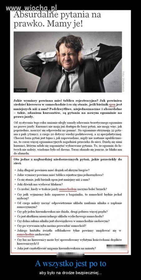 Absurdalne pytania na prawo jazdy..