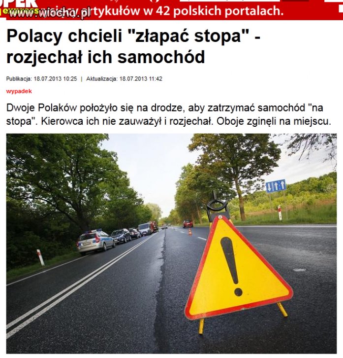 Chcieli złapać stopa